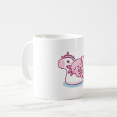 Cute Axolotl-koeling op Unicorn Pool Float Drinki Koffiemok (Voorkant links)