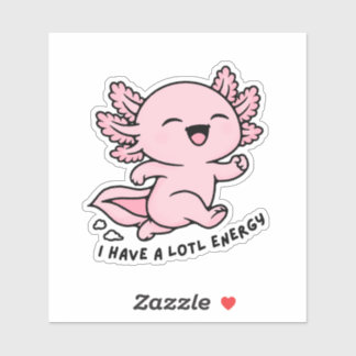 Cute Axolotl Lotl Energy Funny Pun Sticker