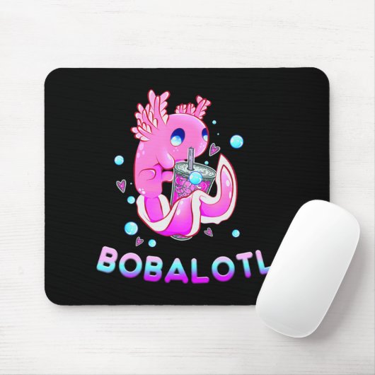 Cute Axolotl Lover Bobalotl Boba Kawaii Anime Japa Muismat (Met muis)