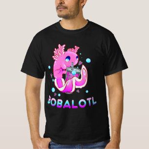Cute Axolotl Lover Bobalotl Boba Kawaii Anime Japa T-shirt
