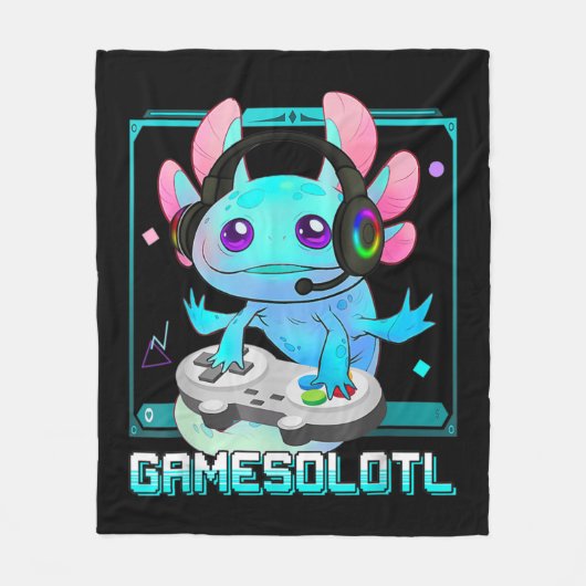 Cute Axolotl Lover Gamesalotl Gaming Axolotl Kinde Fleece Deken (Voorkant)