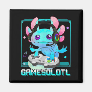 Cute Axolotl Lover Gamesalotl Gaming Axolotl Kinde Magneet