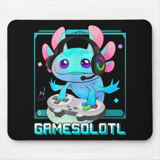 Cute Axolotl Lover Gamesalotl Gaming Axolotl Kinde Muismat (Voorkant)