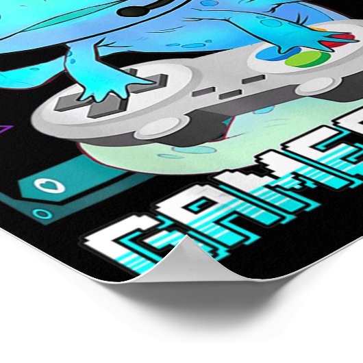 Cute Axolotl Lover Gamesalotl Gaming Axolotl Kinde Poster (Hoek)