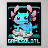 Cute Axolotl Lover Gamesalotl Gaming Axolotl Kinde Poster (Voorkant)