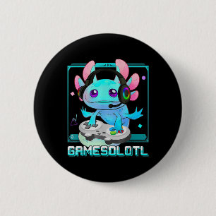 Cute Axolotl Lover Gamesalotl Gaming Axolotl Kinde Ronde Button 5,7 Cm