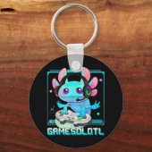 Cute Axolotl Lover Gamesalotl Gaming Axolotl Kinde Sleutelhanger (Voorkant)