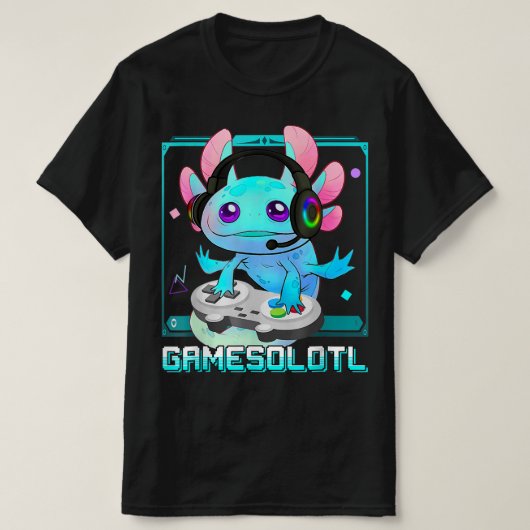 Cute Axolotl Lover Gamesalotl Gaming Axolotl Kinde T-shirt (Design voorkant)