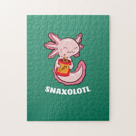 Cute Axolotl Lover Snaxolotl Kawaii Axolotl Food Legpuzzel (Verticaal)