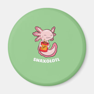 Cute Axolotl Lover Snaxolotl Kawaii Axolotl Food Magneet