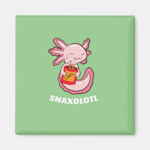 Cute Axolotl Lover Snaxolotl Kawaii Axolotl Food Magneet