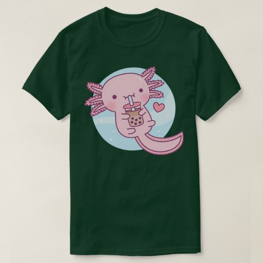 Cute Axolotl Loves Bubble Tea 1 T-shirt (Design voorkant)