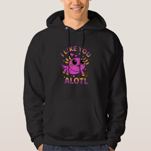 Cute axolotl mexican lurch newt aquarium  4 hoodie (Voorkant)