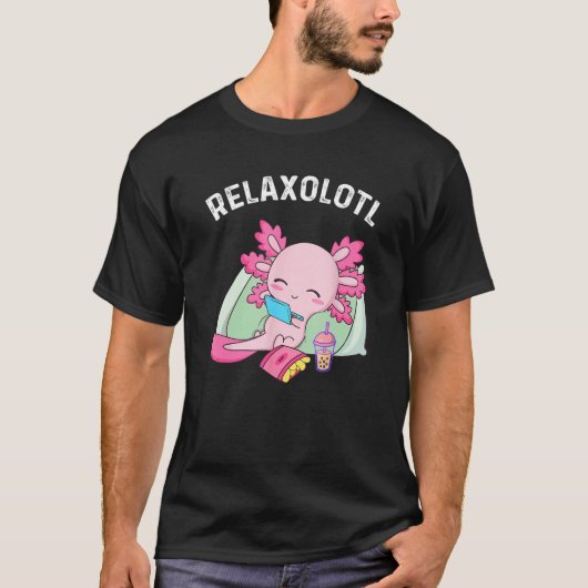 Cute Axolotl  Mexican Salamander Relaxolotl 3 T-shirt (Voorkant)
