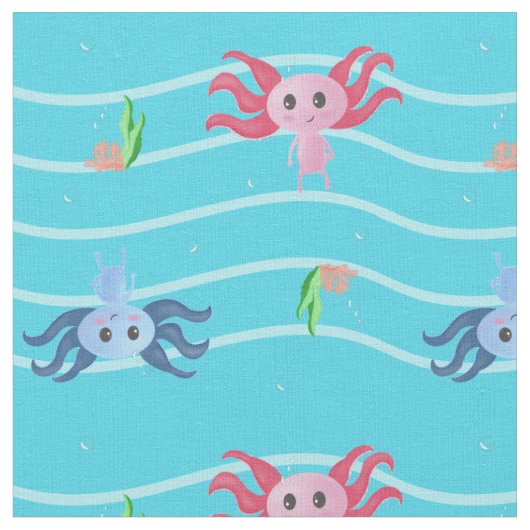 Cute Axolotl onderwater Stof (Close Up)