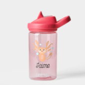 Cute Axolotl Oranje Underwater Kinder Name Waterfles (Links)