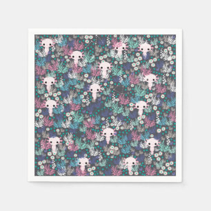 Cute Axolotl Paper Napkins Servet