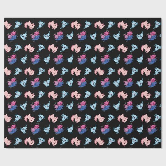 Cute Axolotl Pattern Cadeaupapier (Vlak)