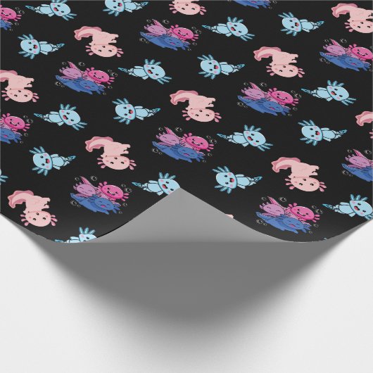 Cute Axolotl Pattern Cadeaupapier (Hoek)