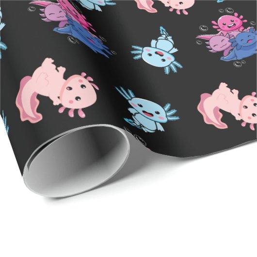 Cute Axolotl Pattern Cadeaupapier (Rol Hoek)