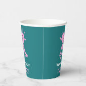 Cute Axolotl Pink Salamander Birthday Party Papieren Bekers (Rechts)