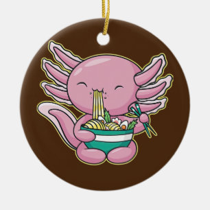 Cute Axolotl Ramen Japanese Anime Noodles Teenage Keramisch Ornament