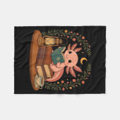 Cute Axolotl Reading Books Cozy Bookworm  Fleece Deken (Voorkant (Horizontaal))