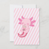 Cute Axolotl Roze Boba Thee Par-tea Kinderen Bedankkaart (Achterkant)