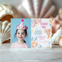 Cute Axolotl Roze Meisje Verjaardag Foto 