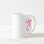 Cute Axolotl roze salamander gepersonaliseerd Koffiemok (Voorkant rechts)