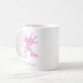 Cute Axolotl roze salamander gepersonaliseerd Koffiemok (Voorkant links)