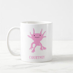 Cute Axolotl roze salamander gepersonaliseerd Koffiemok
