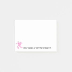 Cute Axolotl roze salamander gepersonaliseerd Post-it® Notes