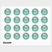 Cute Axolotl Santa Kerstmis Snowy Winter Holiday Ronde Sticker (Vel)