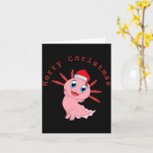 Cute Axolotl Santa Merry Christmas T Shirt  Kaart (Gele Bloem)