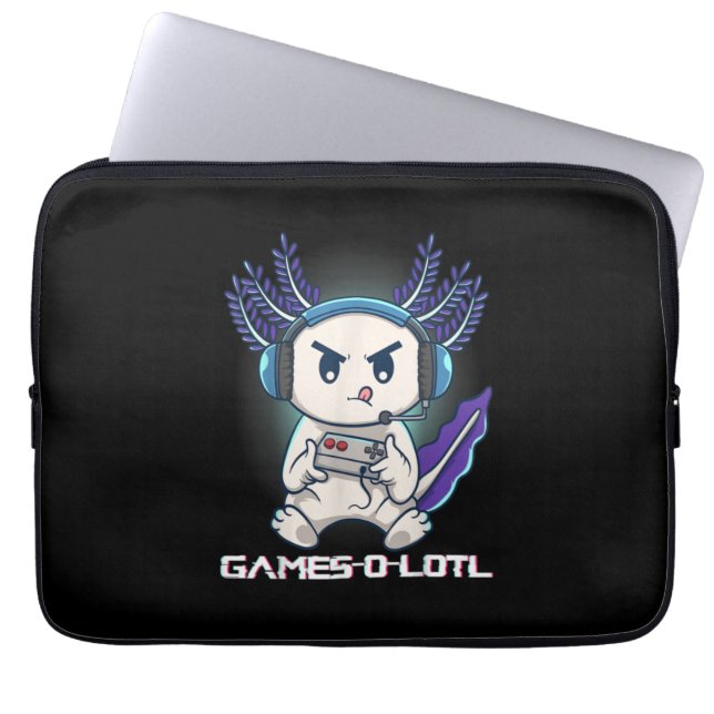 Cute Axolotl-spelcondennenvideospellen Laptop Sleeve (Voorkant)
