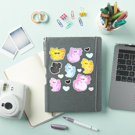 Cute Axolotl Stickers (iPad Cover)