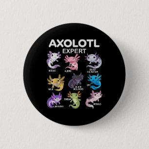 Cute Axolotl T-shirt voor jongens & meisjes of man Ronde Button 5,7 Cm