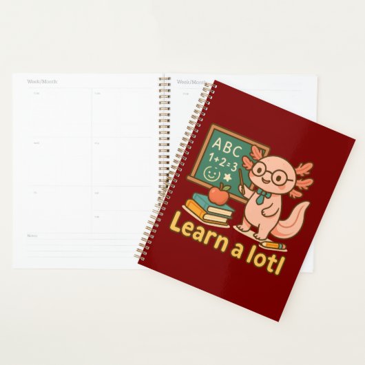 Cute Axolotl Teacher T-Shirt | Learn a Lotl Kawaii Planner (Display)