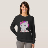 Cute Axolotl Unicorn Cat Illustration T-shirt (Voorkant volledig)