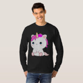 Cute Axolotl Unicorn Cat Illustration T-shirt (Voorkant volledig)