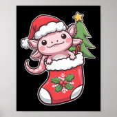 Cute Axolotl voor Kerstmis Poster (Voorkant)