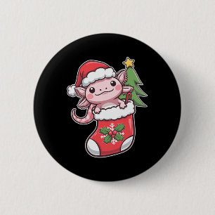 Cute Axolotl voor Kerstmis Ronde Button 5,7 Cm