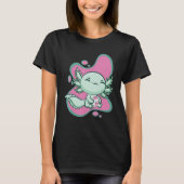 Cute Axolotl With Strawberry Milk And Bubble Tea B T-shirt (Voorkant)