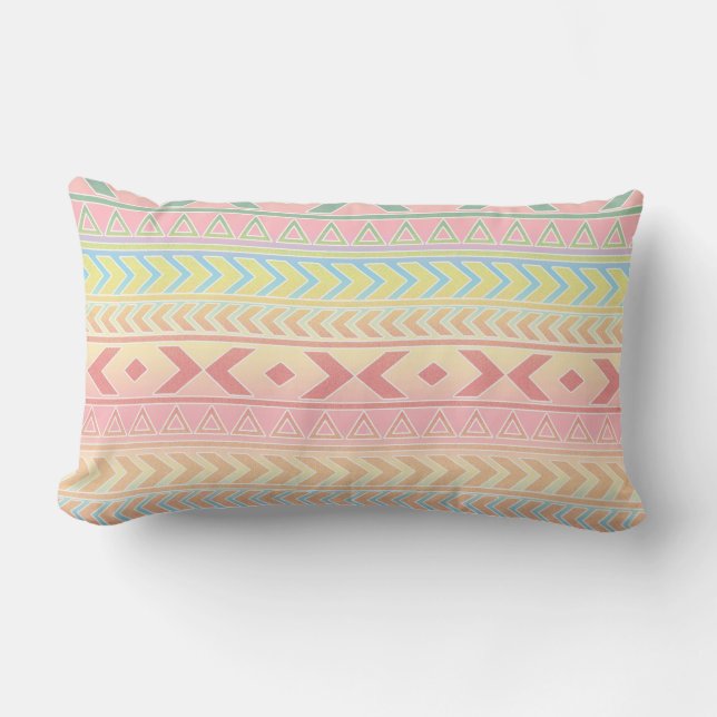 Cute Aztec Influenced Pattern in Pastel Colors Kussen (Voorkant)