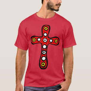 Cute Aztec Mayan Long CROSS Large Red T-shirt