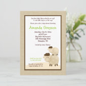 Cute Baa Baa Sheep 5x7 Baby shower Nodig neutraal  Kaart (Staand voorkant)