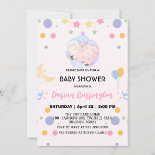 Cute baa-lam schaap ballon baby shower feestje kaart