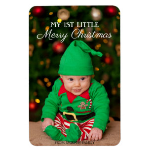 Cute Baby 1st Little Merry-kerstfoto Magneet