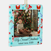 Cute Baby 2e Kerstmis Foto Ornament (Rechts)